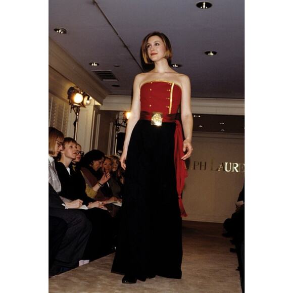 Ralph Lauren Purple Label Vintage Bustier Strapless Corset Top Runway 1990 Gold - Picture 2 of 16